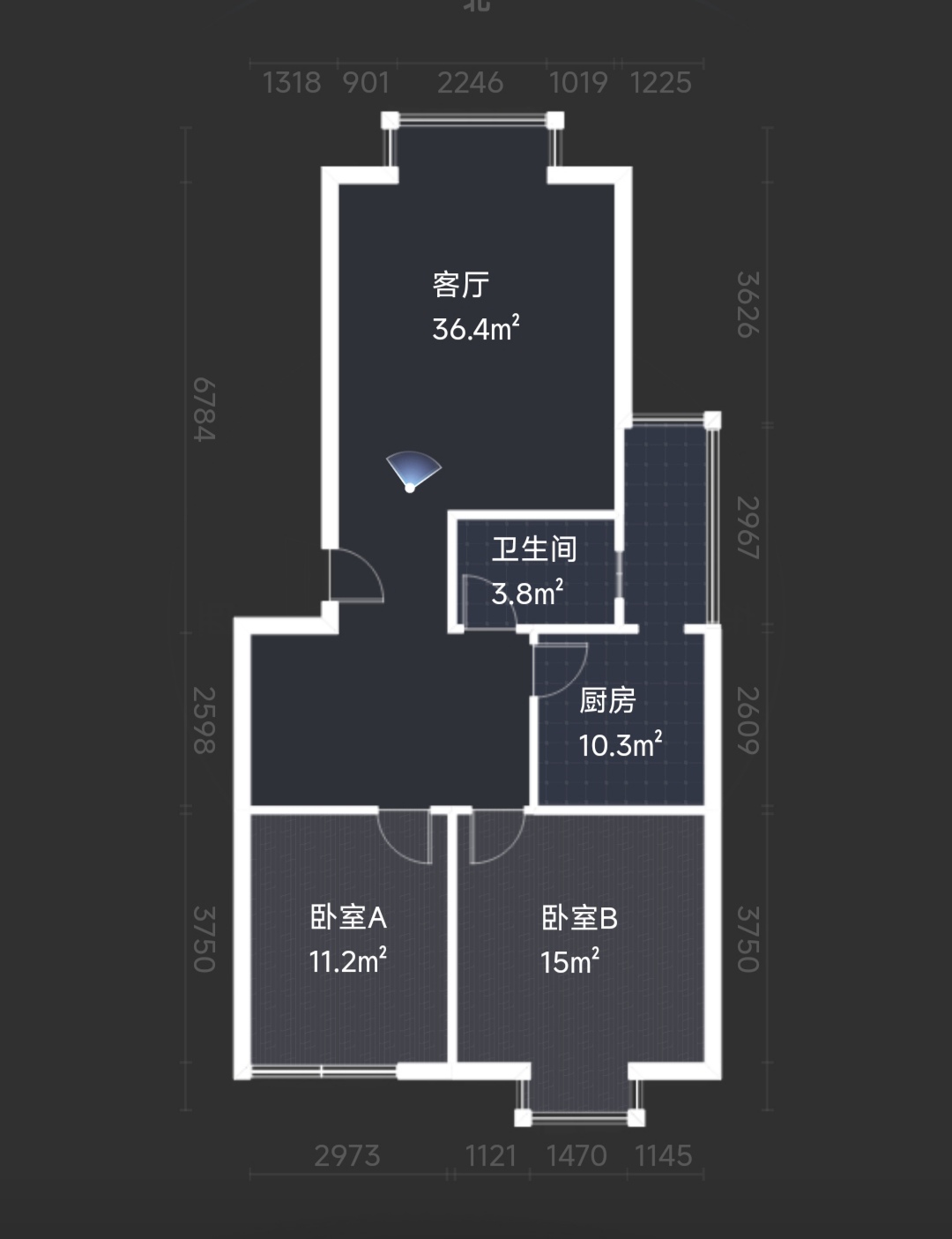 绵阳凯瑞雅居，2室2厅1卫，91.9㎡，售价48万 绵阳二手房
