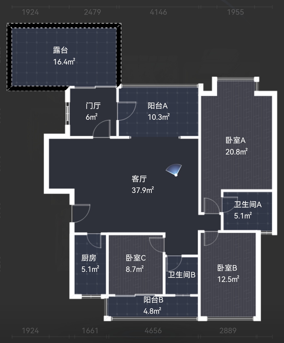 绵阳奥林春天.大横厅.带露台.精装大三房双卫.南北通透户型. 绵阳二手房
