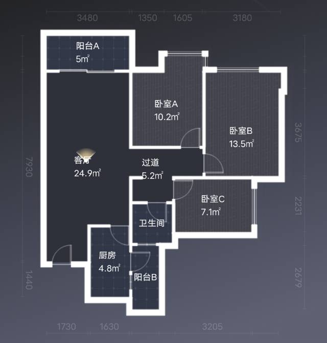 绵阳高新区 世茂云锦3房90万 绵阳二手房