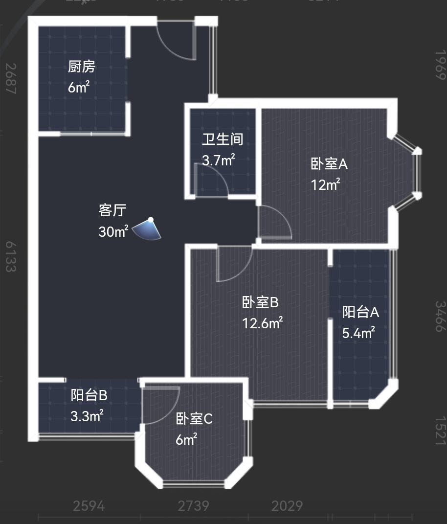 绵阳中心片区 凯泰欧城三房2500元/月 绵阳租房