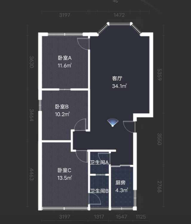 绵阳富安新居，3室2厅2卫，91㎡，售价49.8万 绵阳二手房