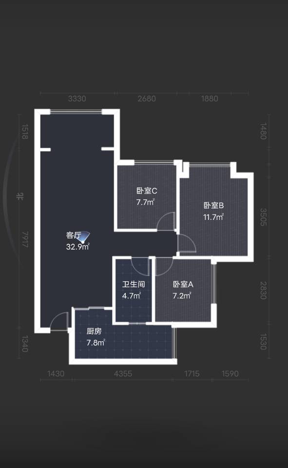 绵阳东原长岛，3室2厅1卫，86.00㎡，精装，租金1800.00元/月 绵阳租房