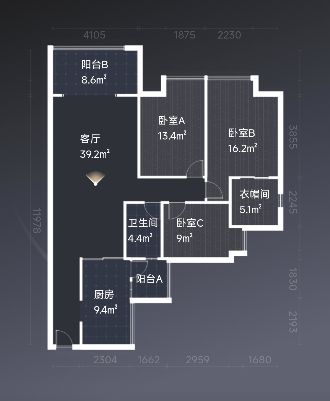 绵阳博雅海润广场，3室2厅2卫，110.45㎡，售价90万 绵阳二手房