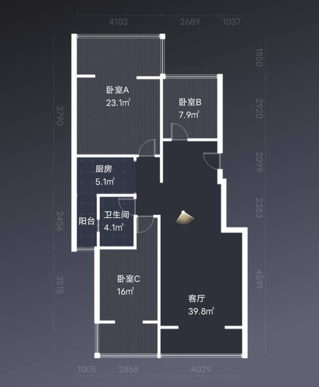 绵阳科创园区人工湖片区辰兴天御3房105平米1900元/月 绵阳二手房
