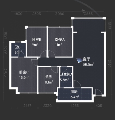 经开区 南山一号二期御珑藏4房120万