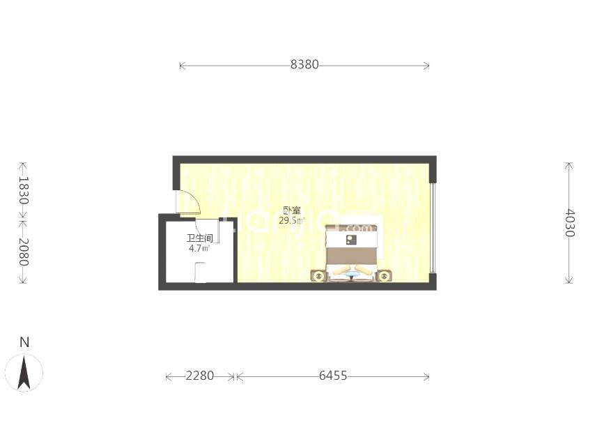 绵阳富临·桃花岛（公寓），1室1厅1卫，48㎡，毛坯，售价23万 绵阳二手房