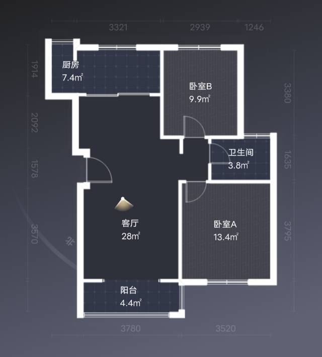 绵阳半山蓝湾二期，2室2厅1卫，86.00㎡，精装，售价60万 绵阳二手房