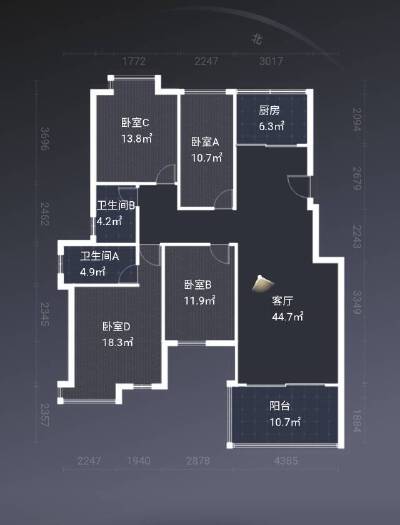 涪城区花园片区韩式公寓1房38平米40万