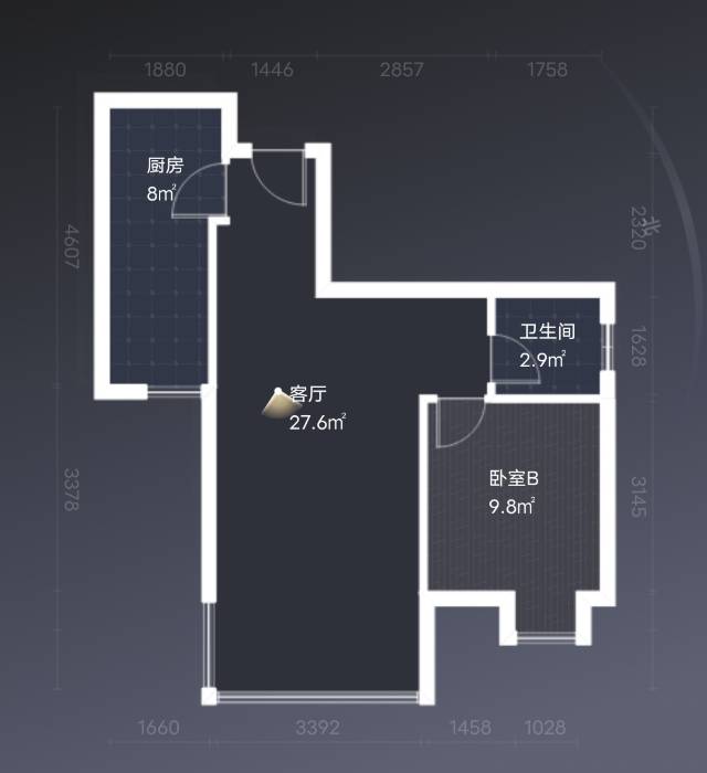 绵阳奥林春天二期，2室2厅1卫，61.00㎡，精装，售价56万 绵阳二手房