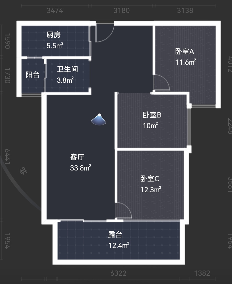 绵阳长兴星城.带15平露台.全屋中央空调+地暖.精装三室.朝南.对中庭. 绵阳二手房