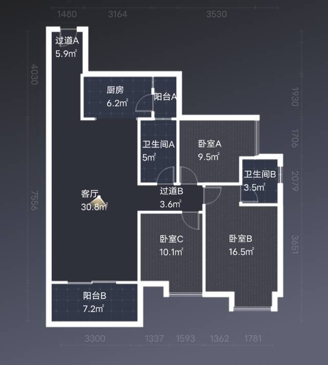绵阳锦尚云庭，3室2厅2卫，113㎡，售价85万 绵阳二手房