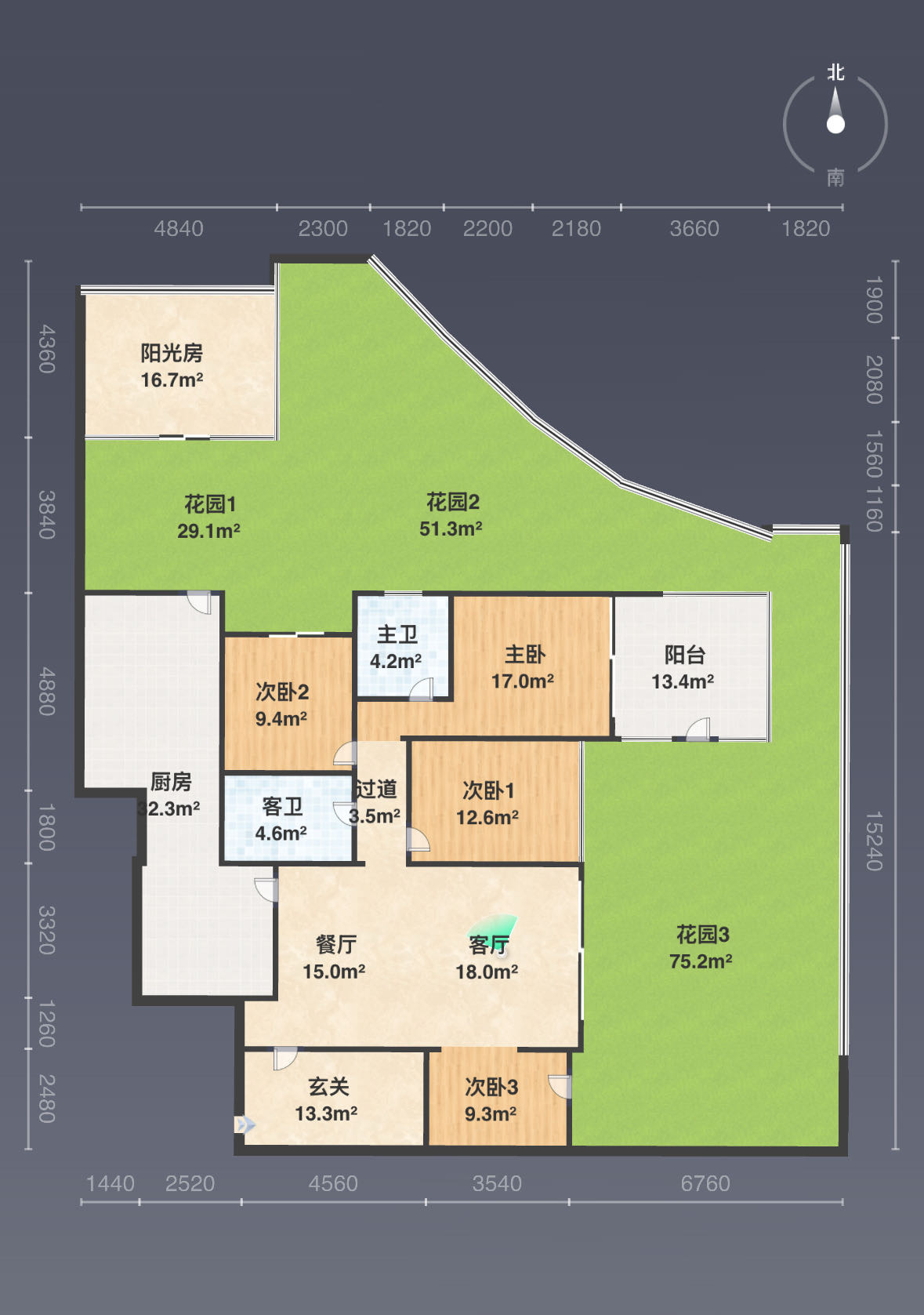 绵阳富临桃花岛，3室2厅2卫，131.00㎡，简装，租金3000元/月 绵阳租房