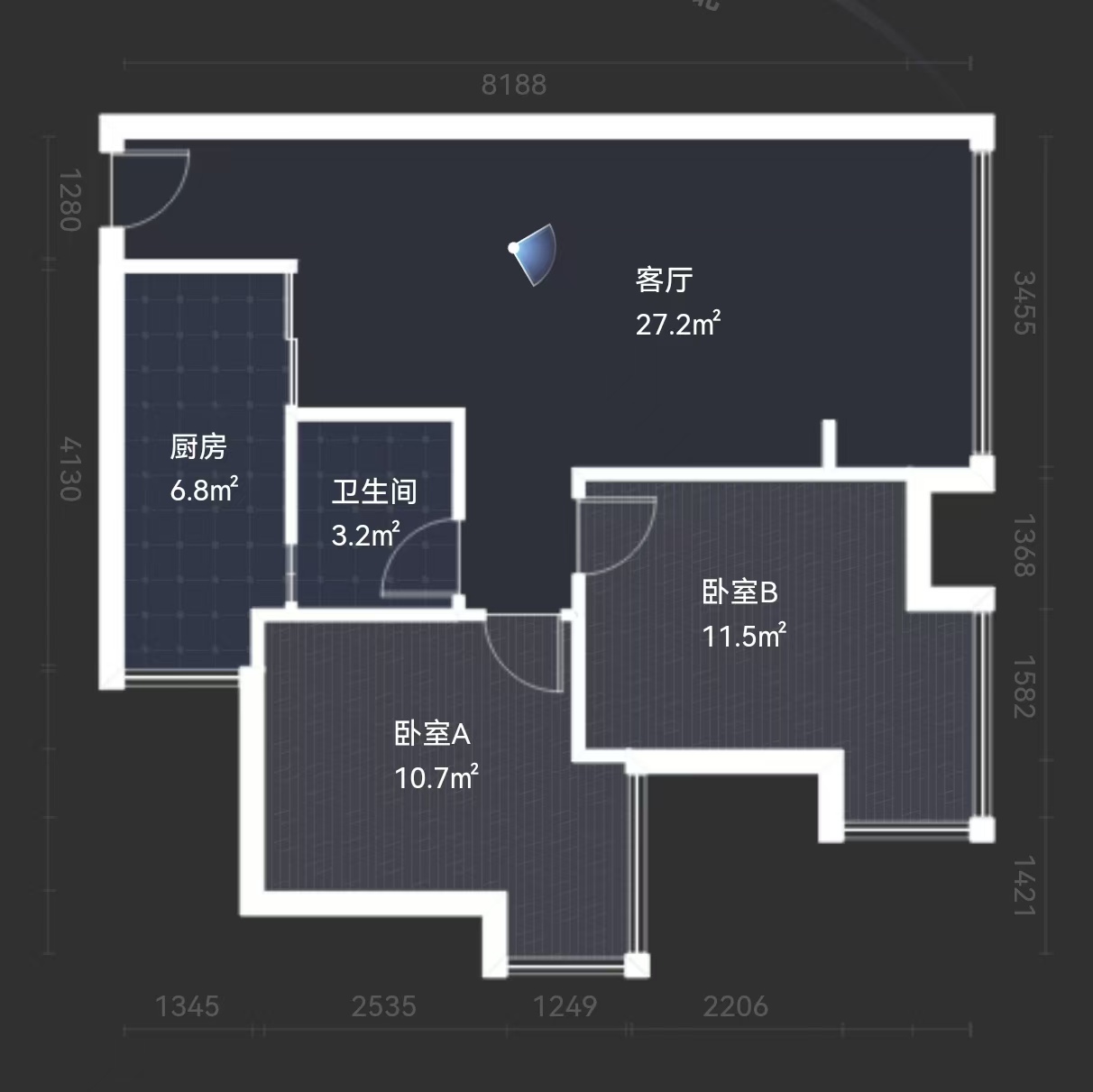 绵阳小岛英才教师公寓，2室2厅1卫，68.00㎡，精装，售价65万 绵阳二手房