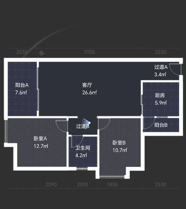绵阳布鲁斯二期，2室2厅1卫，92.00㎡，精装，售价82.00万 绵阳二手房