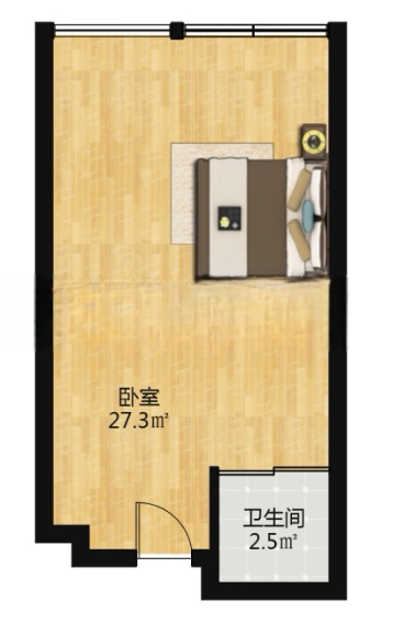 绵阳三力大厦，1室1厅1卫，172㎡，售价100万 绵阳二手房