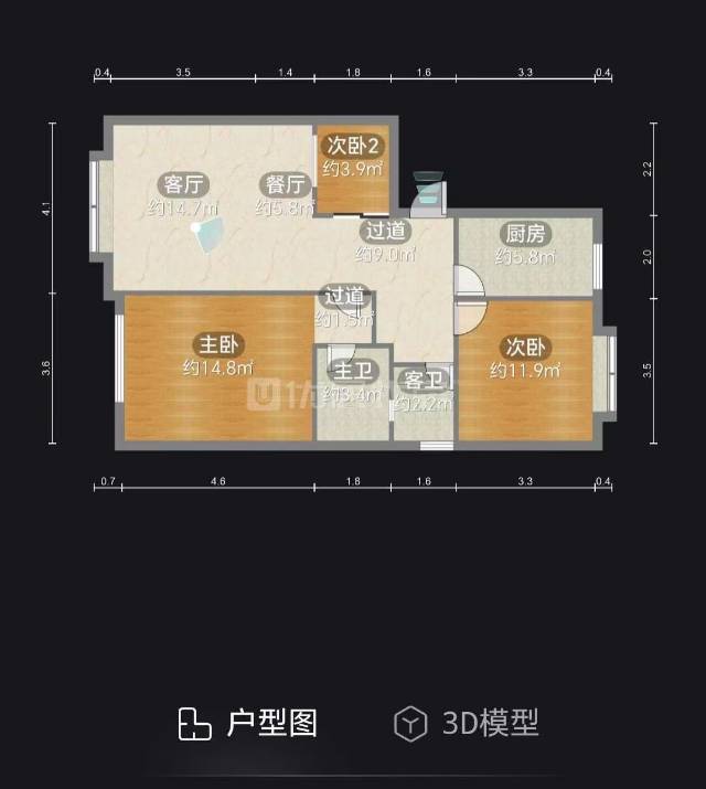 绵阳金桥花园三期，3室2厅2卫，96.00㎡，售价68.00万 绵阳二手房