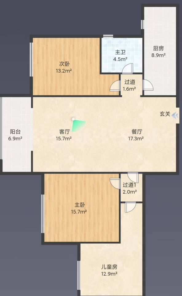 绵阳东原长岛，3室2厅1卫，86㎡，租金2000元/月 绵阳租房
