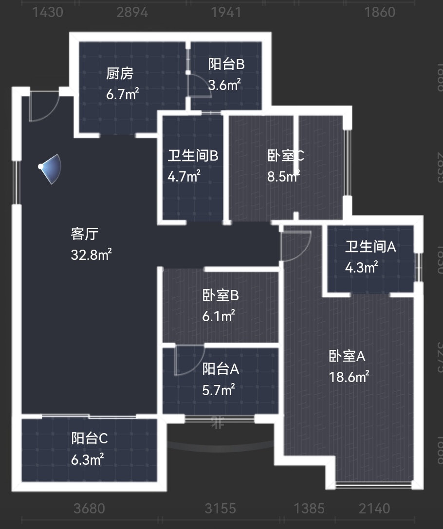 绵阳朝东南.2T4户.清水大三房双卫.视野开阔.价格可谈. 绵阳二手房