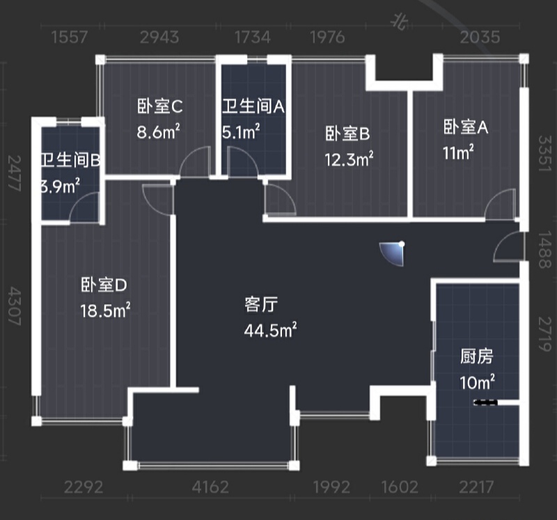 绵阳领地天屿，4室2厅2卫，133㎡，售价120万 绵阳二手房