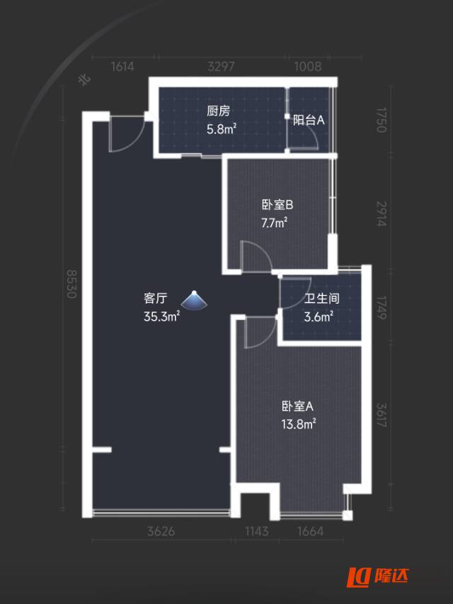 绵阳喜来公社，2室2厅1卫，80.05㎡，售价69.8万 绵阳二手房
