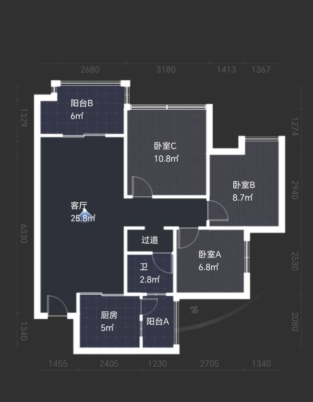 绵阳东原长洲，3室2厅1卫，89㎡，售价78万 绵阳二手房