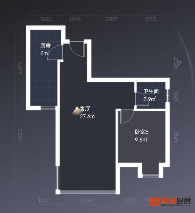 绵阳奥林春天二期，2室2厅1卫，61㎡，售价46.8万 绵阳二手房