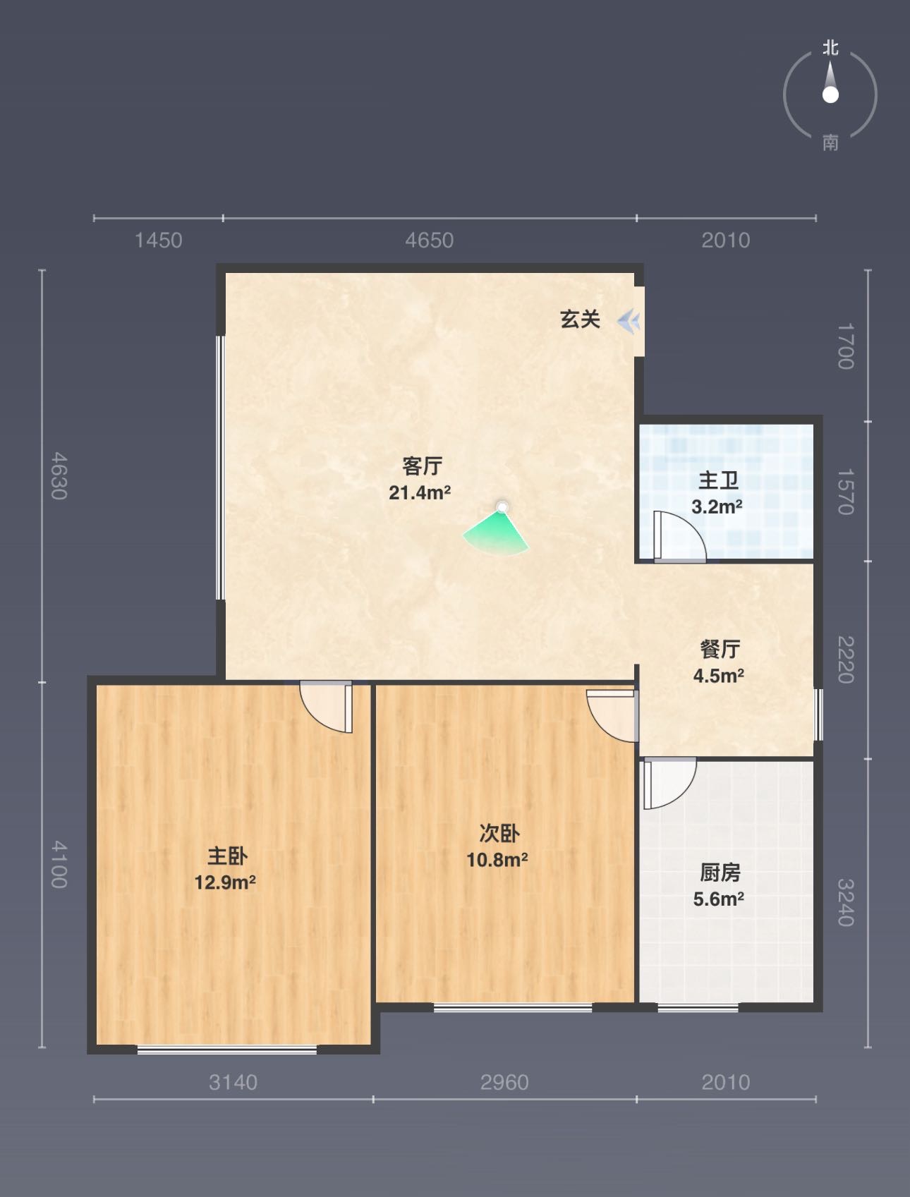 绵阳九洲新村，2室2厅1卫，73.11㎡，简装，售价34万 绵阳二手房
