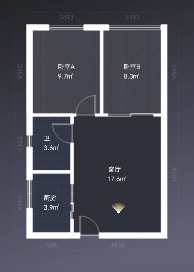 绵阳崇尚国际，1室1厅1卫，46㎡，租金1600元/月 绵阳租房