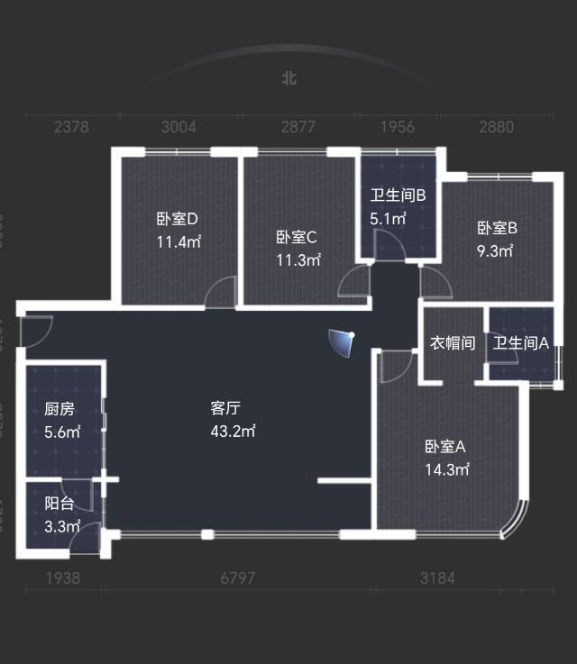 绵阳东原香屿，4室2厅2卫，113.88㎡，售价86万 绵阳二手房