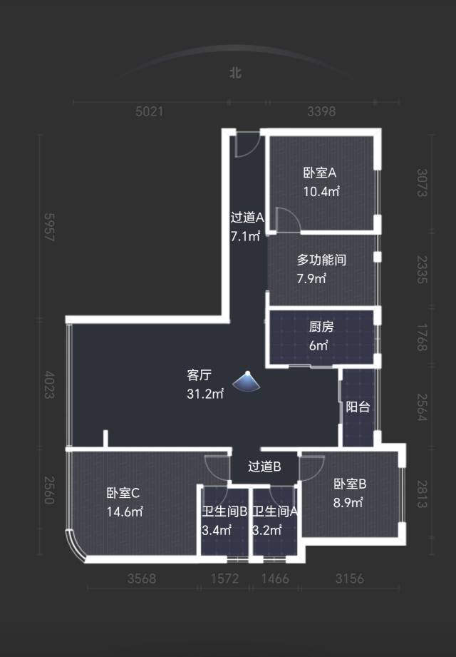 绵阳东原香屿，3室2厅2卫，105.00㎡，售价100.00万 绵阳二手房