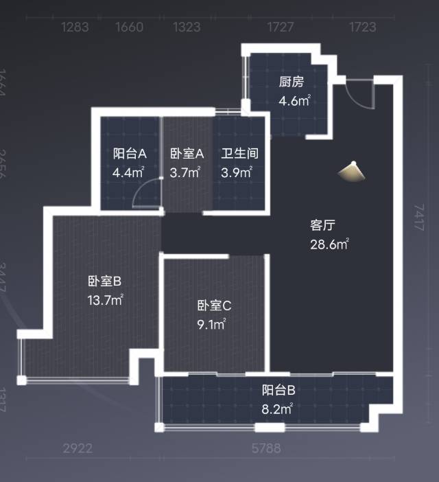 绵阳状元府邸，3室2厅1卫，90.00㎡，毛坯，售价90.00万 绵阳二手房