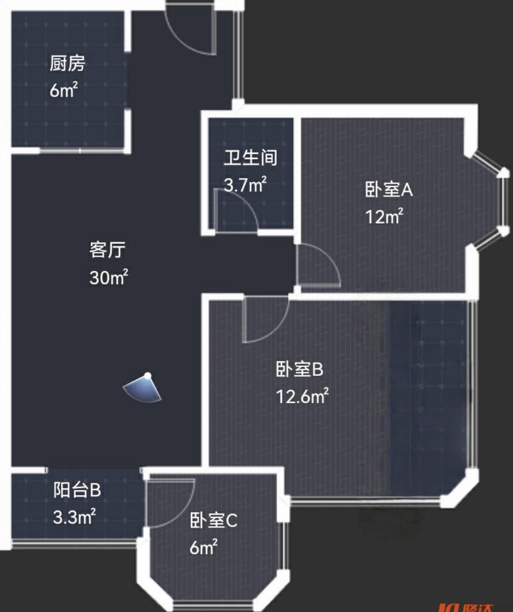 绵阳凯泰欧城，3室2厅1卫，85.00㎡，精装，租金2000.00元/月 绵阳租房