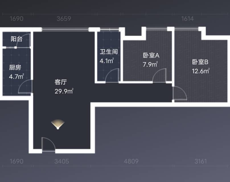 绵阳先锋国际，2室2厅1卫，75.00㎡，精装，售价58.80万 绵阳二手房