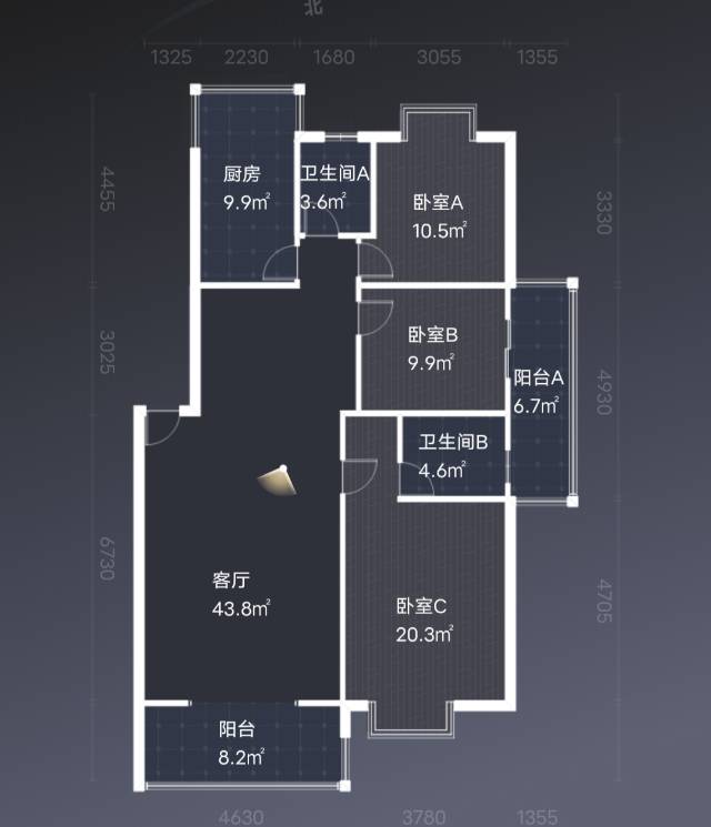 绵阳凯丽滨江，3室2厅2卫，120.3㎡，售价68万 绵阳二手房