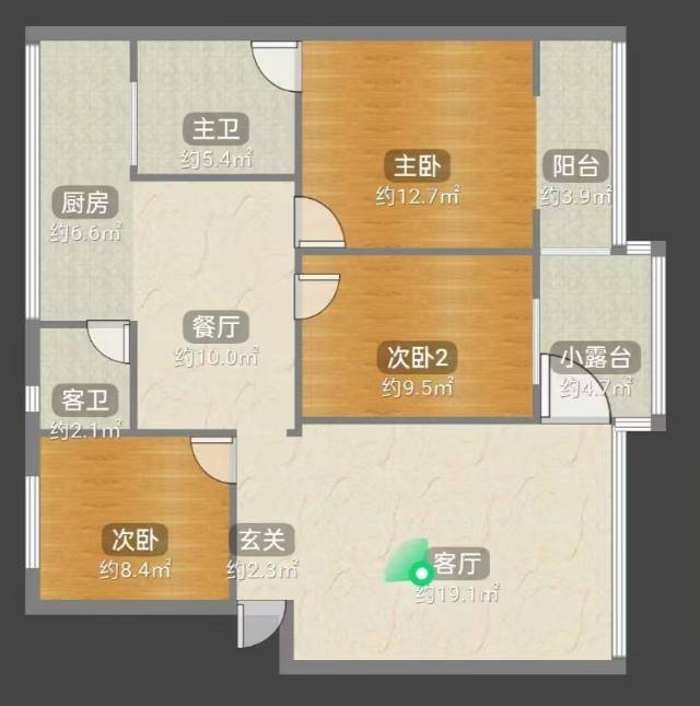 绵阳军转小区，3室2厅2卫，109㎡，售价59.8万 绵阳二手房