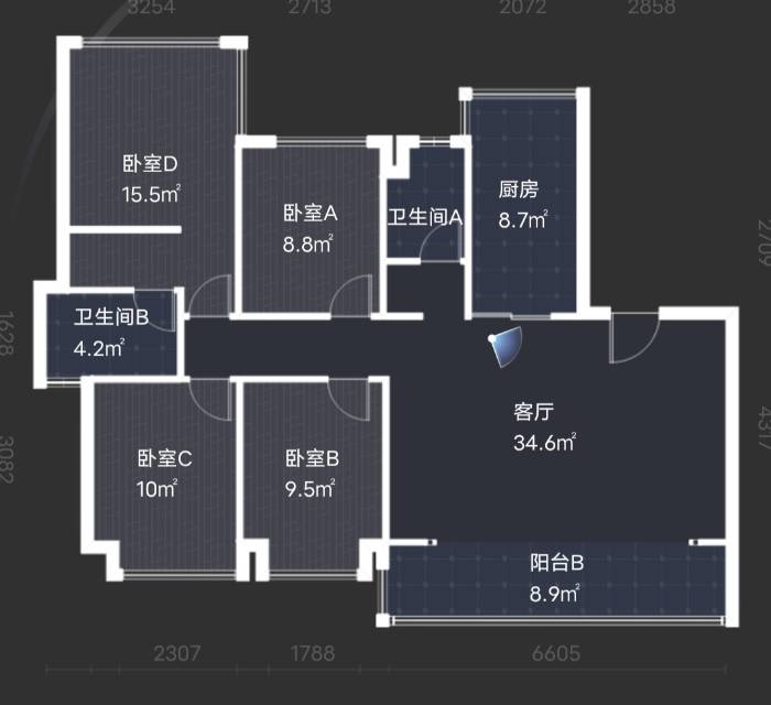 绵阳朗基香醍湾，4室2厅2卫，120.00㎡，精装，售价131.00万 绵阳二手房