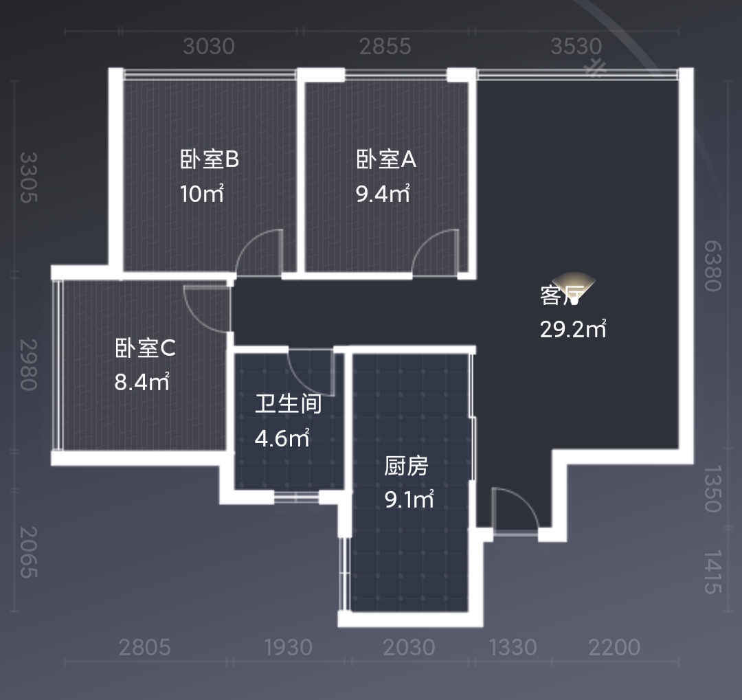 绵阳三汇四季公园，3室2厅2卫，79.5㎡，售价75万 绵阳二手房