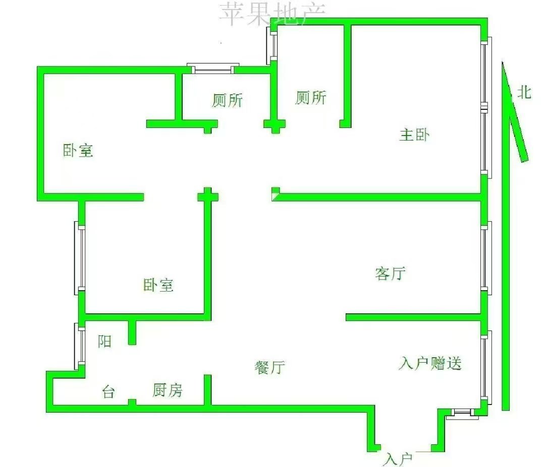 绵阳绵阳长虹世纪城一期，3室2厅2卫，132㎡，售价88.8万 绵阳二手房