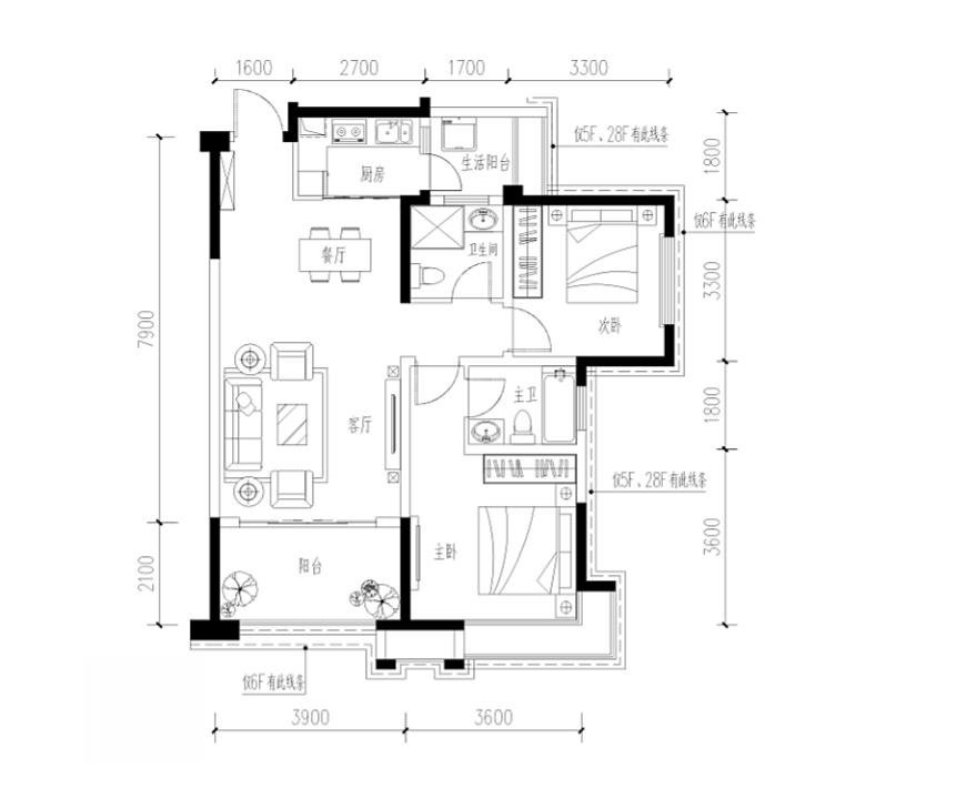 绵阳精装修两房带花园总价：4X.X万拎包入住看房方便 绵阳二手房