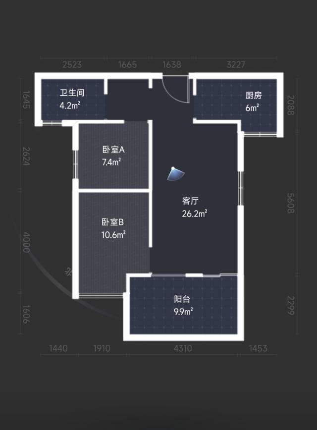 绵阳金湖庭院，2室2厅1卫，79.20㎡，毛坯，租金800.00元/月 绵阳租房