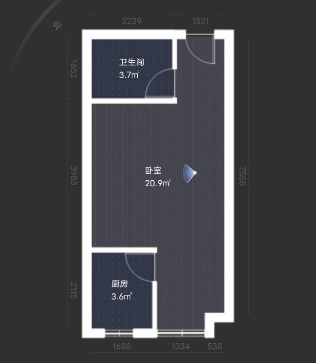 绵阳五方校园广场（公寓），1室1厅1卫，40.00㎡，精装，售价16.50万 绵阳二手房