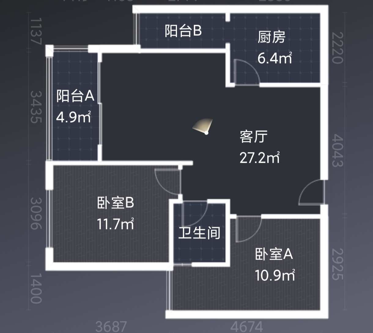绵阳东原香屿，2室2厅1卫，70㎡，租金1600元/月 绵阳租房