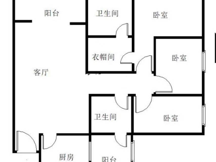 绵阳东原香屿，3室2厅2卫，97㎡，售价95.80万 绵阳二手房