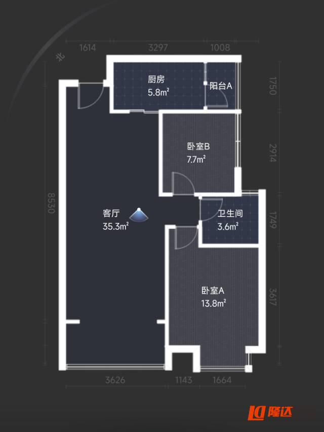 绵阳喜来公社，2室2厅1卫，83㎡，精装，售价70万 绵阳二手房