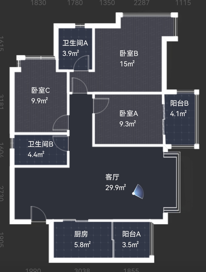 绵阳上河鹂岛，3室2厅2卫，101.00㎡，精装，售价79.8万 绵阳二手房