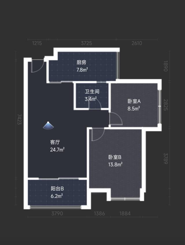 绵阳奥林春天二期，2室2厅1卫，81.34㎡，售价61.8万 绵阳二手房