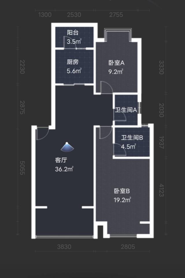 绵阳布鲁斯二期，3室2厅2卫，92.67㎡，售价45万 绵阳二手房